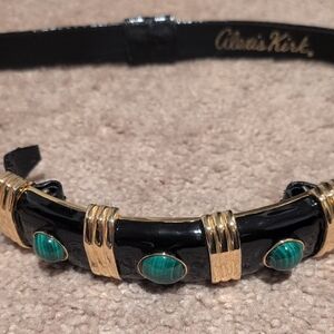 Vintage Alexis Kirk Black Snakeskin Belt